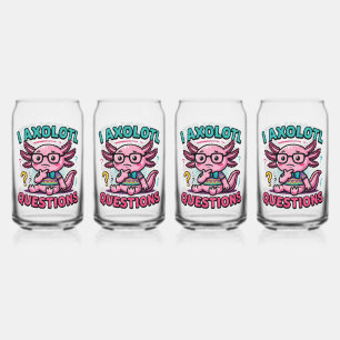 Schattig ik Axolotl Vragen azteekse nerd met bril Blikvorm Glas