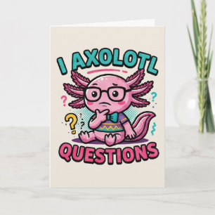 Schattig ik Axolotl Vragen azteekse nerd met bril Kaart