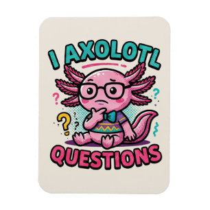 Schattig ik Axolotl Vragen azteekse nerd met bril Magneet