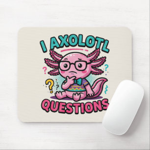 Schattig ik Axolotl Vragen azteekse nerd met bril Muismat