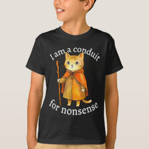 Schattig ik ben een kanaal voor onzin kat tovenaar t-shirt