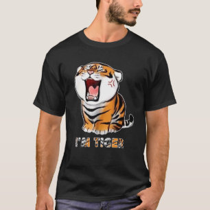 Schattig Ik Ben Tijger Voor Tijger  Kat  Kat Vader T-shirt