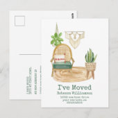 Schattig ik ben verhuisd Boho Watercolor Huis Deco Briefkaart (Voorkant / Achterkant)