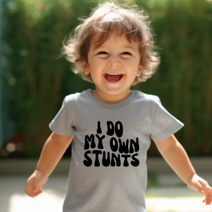 Schattig "Ik doe mijn eigen stunts" jongens Kinder Shirts