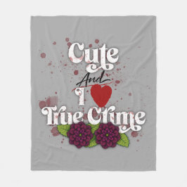 Schattig & ik ❤️ Echte Misdaad!–Zwarte Dahlia Bloe Fleece Deken
