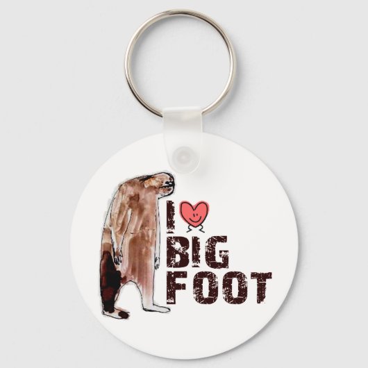 Schattig! IK HOOR VAN <3 BIGFOOT-design Bigfoot Sleutelhanger (Voorkant)