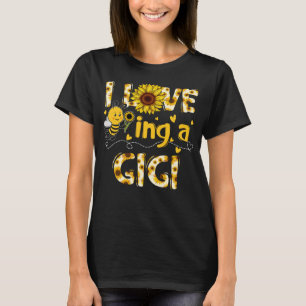 Schattig Ik hou ervan om een Gigi Zonnebloem Bijen T-shirt
