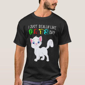 Schattig Ik Hou Gewoon Echt Van Katten Schattige K T-shirt