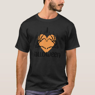 Schattig Ik hou van Halloween  Skelet Handen en Ha T-shirt
