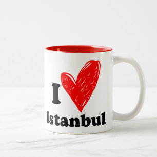 Schattig Ik Hou Van Istanbul Turkije Tweekleurige  Koffiemok