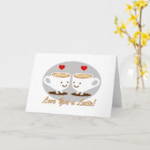 Schattig! Ik hou van je een LATTE! Kaart (Gele Bloem)