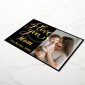 Schattig Ik hou van je Moederdag Foto  Folie Feestdagenkaart (Gedraaid)