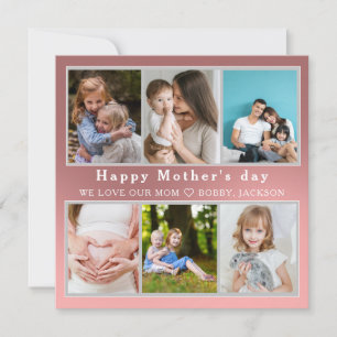 Schattig IK HOU VAN JE MOM Gelukkige Moederdag Fot Feestdagenkaart