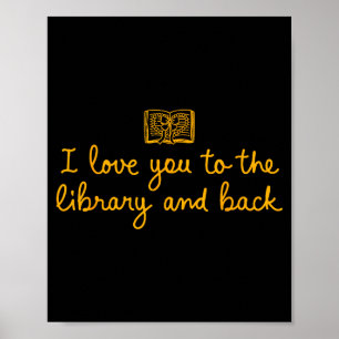 Schattig ik hou van jou bibliotheek achter grappig poster
