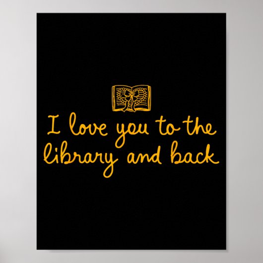 Schattig ik hou van jou bibliotheek achter grappig poster (Voorkant)