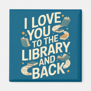 Schattig ik hou van jou bibliotheek terug grappige magneet