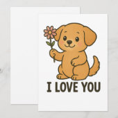 Schattig Ik Hou Van Jou Feestdagenkaart (Voorkant / Achterkant)