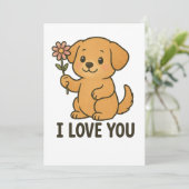 Schattig Ik Hou Van Jou Feestdagenkaart (Staand voorkant)