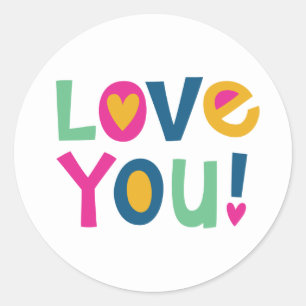 Schattig Ik Hou Van Jou Valentijnskinderen Ronde Sticker