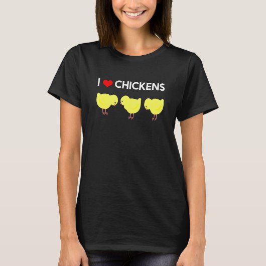 Schattig Ik Hou Van Kippen Ontwerp T-shirt (Voorkant)