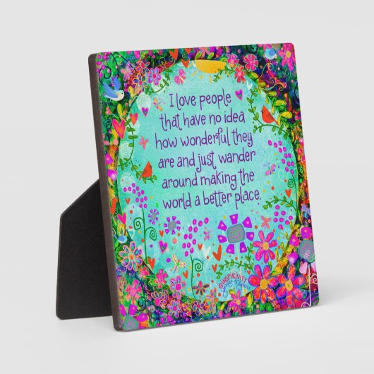 Schattig ik hou van mensen Inspirerend  plezier Fotoplaat (Voorkant)