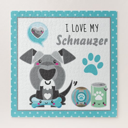 Schattig, ik hou van mijn Schnauzer huisdier Legpuzzel (Verticaal)