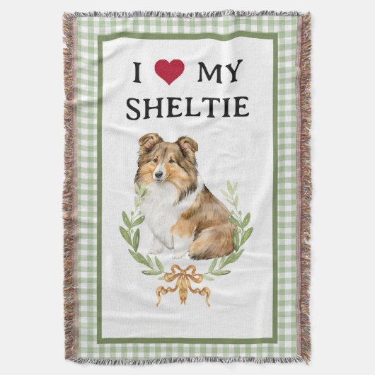 Schattig Ik hou van mijn Sheltie Deken (Voorkant Verticaal)