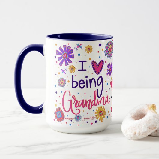 Schattig Ik hou van oma inspirativiteit Koffie Mok (Met donut)