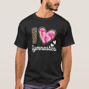 Schattig Ik Hou Van Turnen Luipaardprint Vrouwen M T-shirt