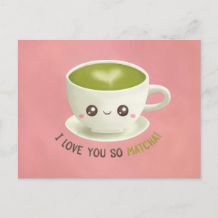Schattig Ik Hou Zo Veel Van Je Matcha Puns Valenti Feestdagenkaart