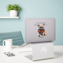 Schattig Ik Kauw Op Jou | Franse Bulldog Sticker 