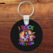 Schattig Ik Rock Het Spectrum Autisme Moeder Gemot Sleutelhanger (Voorkant)