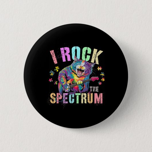 Schattig Ik Rock Het Spectrum Autisme Trots Mama M Ronde Button 5,7 Cm (Voorkant)