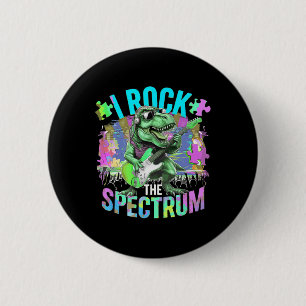 Schattig Ik Rock Het Spectrum Autisme Vader Vrede Ronde Button 5,7 Cm