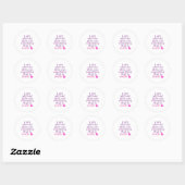 Schattig *Ik zie* Roze Ronde Sticker (Vel)