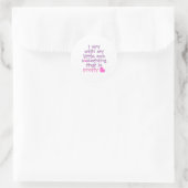 Schattig *Ik zie* Roze Ronde Sticker (Tas)