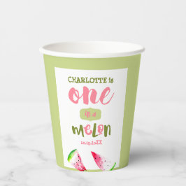 schattig in een meloen 1e Birthday watermeloensnij Papieren Bekers