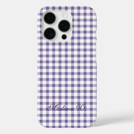 Schattig Indigo Gingham Patroon Case-Mate iPhone Case (Achterkant)