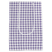 Schattig Indigo Gingham Patroon Medium Cadeauzakje (Achterkant)