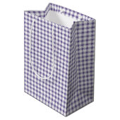 Schattig Indigo Gingham Patroon Medium Cadeauzakje (Achterkant Gekanteld)