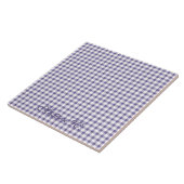 Schattig Indigo Gingham Patroon Tegeltje (Zijkant)