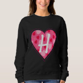 Schattig Initiaal Monogram Letter H Hart Patroon v Trui (Voorkant)
