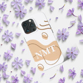 Schattig initiaal Wit en beige abstract schattig Case-Mate iPhone Case