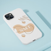 Schattig initiaal Wit en beige abstract schattig Case-Mate iPhone Case