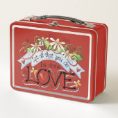 Schattig Inspirerend Rood Metaal Doos (Voorkant)