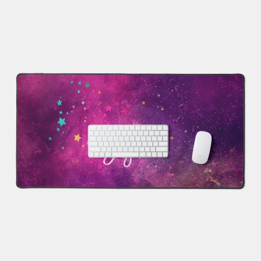Schattig iriserend roze ruimte sterrenstelsel mono bureaumat (Keyboard & Muis)