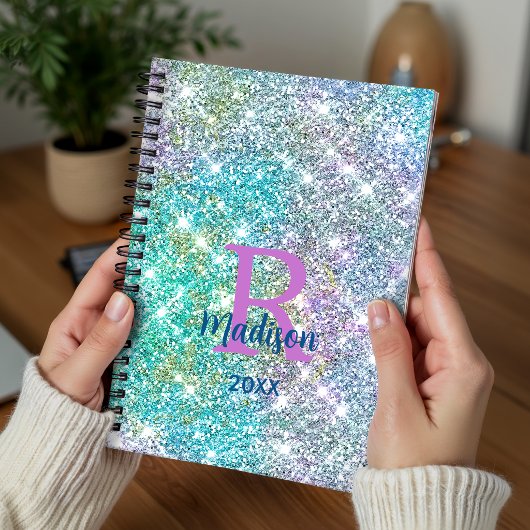 Schattig iriserende eenhoorn blauwe nepschitter mo planner