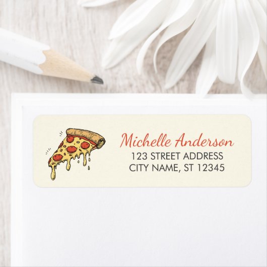 Schattig Italiaans Pizzeria Pizza Retouradres      Etiket (Insitu)