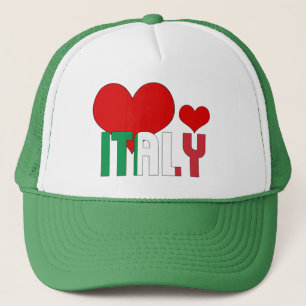 Schattig Italië Vlag harten Patriotic Trucker Pet