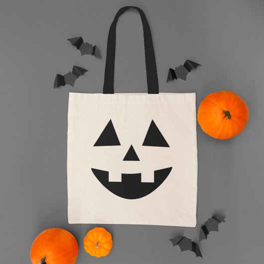 Schattig Jack O Lantern Pompoen Gezicht Halloween Tote Bag